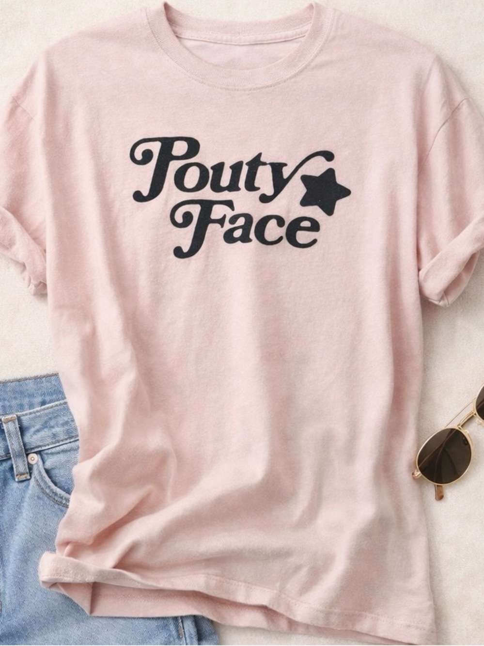 Vintage Y2K Pink Graphic Tee Pouty Face Baby Tee Oversized XL